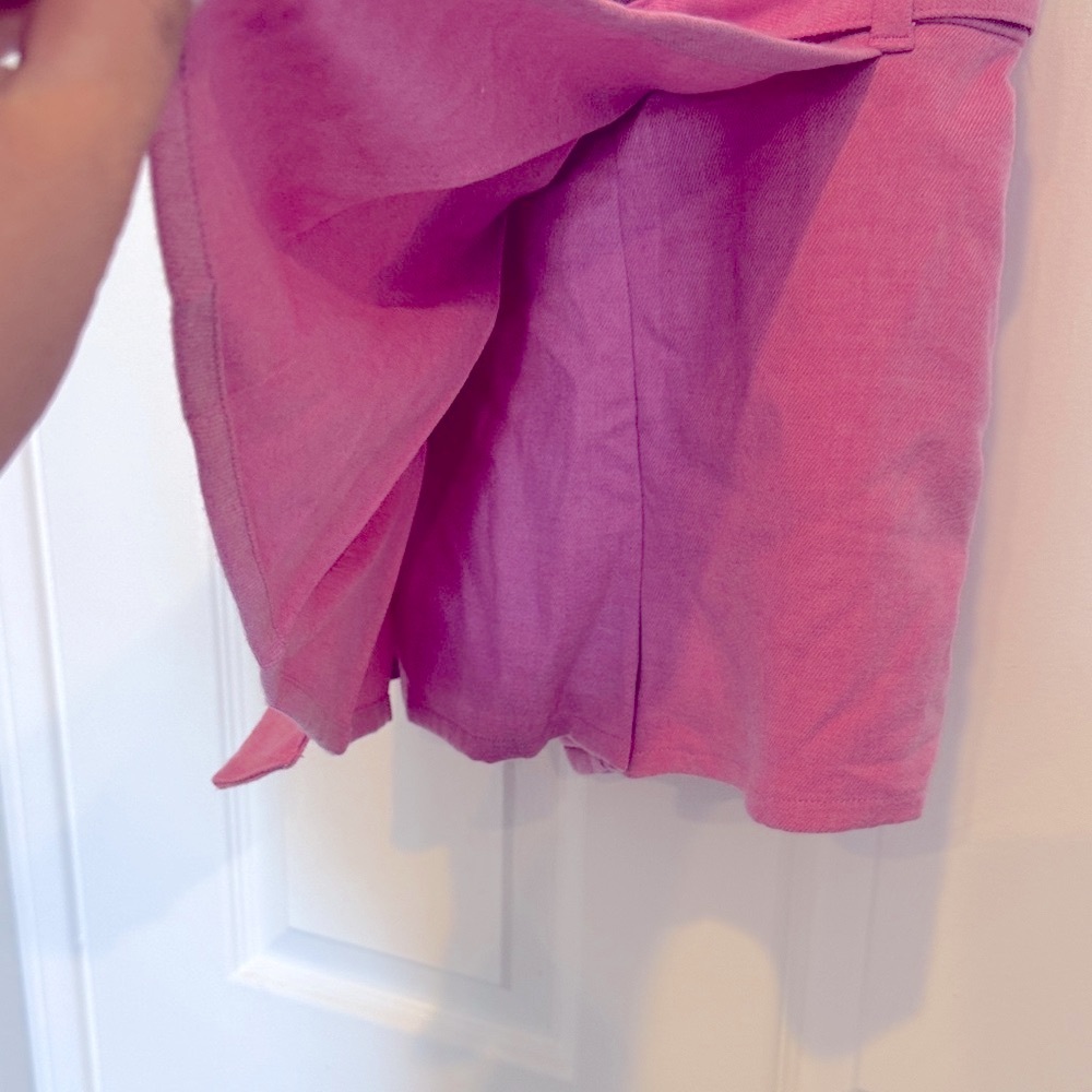 🆕 Abercrombie & Fitch kids pink romper skort belted dress size 5/6 K2 - Picture 4 of 9